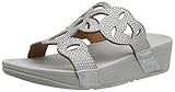 Cierre: Sin cordones FitFlop Elora Slide-Laser Hotfix, Sandalias Mujer, Silver, 38 EU