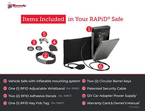 Hornady Rapid Vehicle Safe – Gun Safe For Cars And Trucks, Safely Stow Gun In Vehicle – Rfid Safe For Fast, Multiple Method Entry – Car Gun Safe Conforms To Vehicle Shape Without Modifications #TOP3