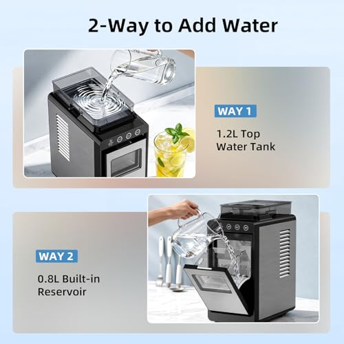 Image of Antarctic Star Ice Maker, Portable Ice Machine with Self-Cleaning Function, 8 Cubes in 6 Mins Fast Countertop Ice Making, Compact Ice Cube Maker for Home, Kitchen, RV, Travel, Steel