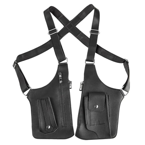 TrrtDo Double Shoulder Armpit Bag for Men Women Anti Theft Underarm Crossbody Wallet Adjustable Leather Strap Water Resistant Multi Pocket Holster for Daily Travel