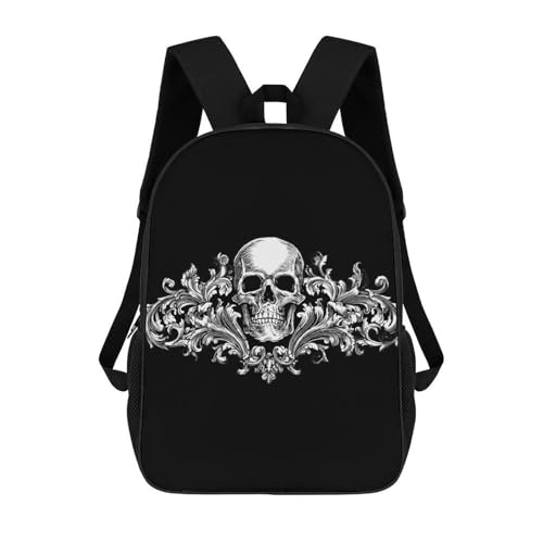 Skull Baroque Goth Floral Unisex Backpack 17