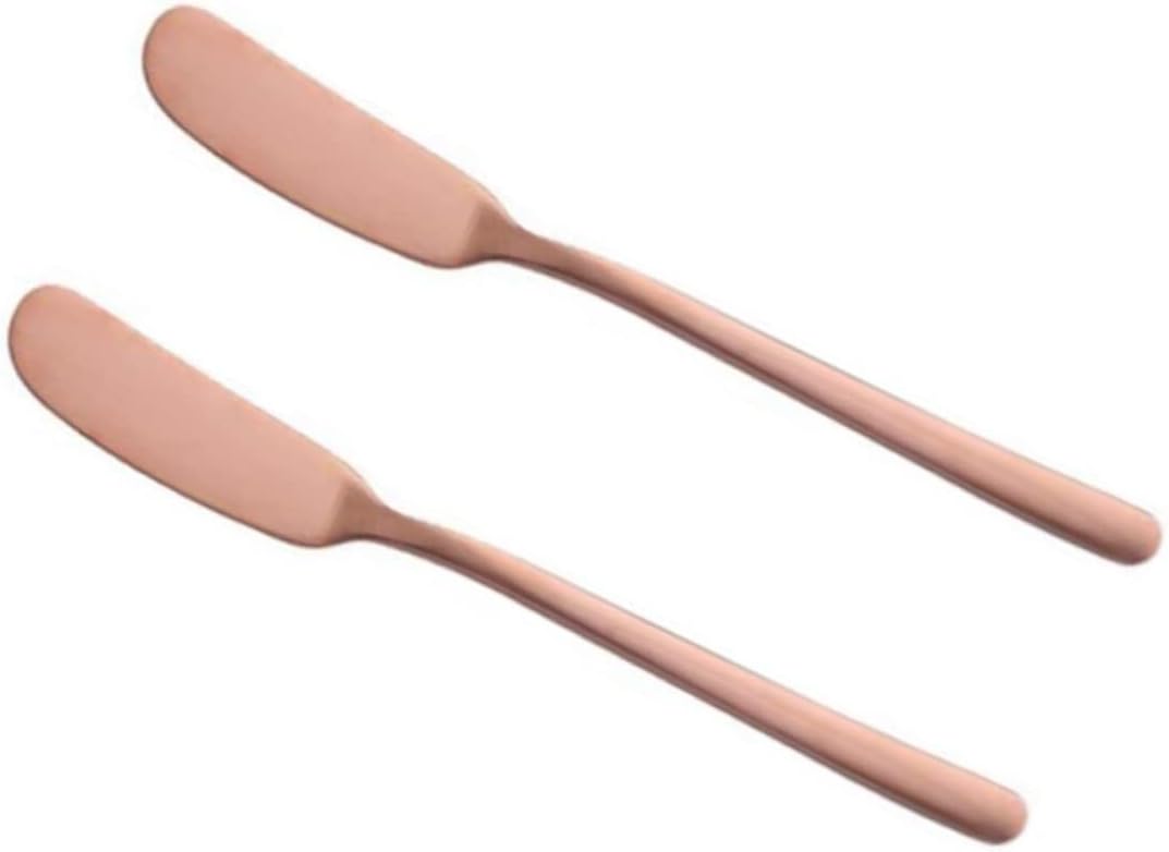 2Pcs Rose Gold Stainless Steel Cheese Butter Spreaders Multi Purpose Cutters for Cream Jam and Cheese Kitchen Utensils for Baking and Decorating