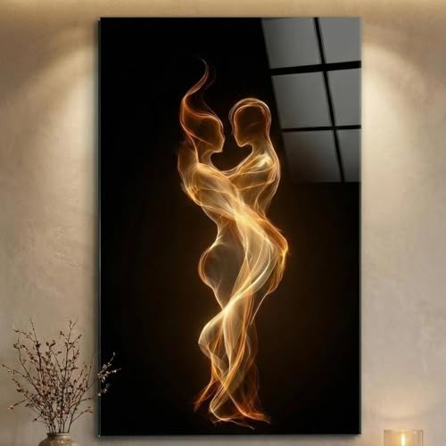 Lámina de pareja abstracta romántica en lienzo de 70x90cm sin marco para pared 2