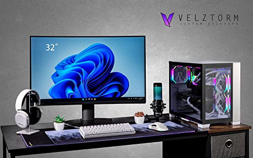 Image of Velztorm Mini Lux Gaming Desktop PC (AMD Ryzen 9 5950X, GeForce RTX 5060, 32GB DDR4, 2TB PCIe SSD, 240mm AIO, 750W PSU, WiFi 4, RJ-45, 1 Display Port, HDMI, Win 11 Pro)