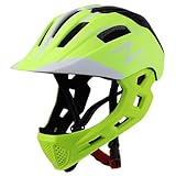 Odoukey Caschi da Bici per Bambini da 8 a 14 Anni Casco Integrale BMX con Cinturino Regolabile Traspirante con Luce per da Skateboard