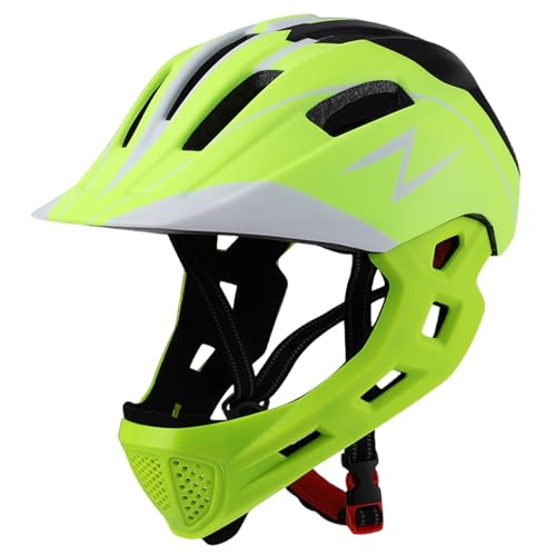 Odoukey Kinder-Fahrradhelme für 8–14 Jahre, Integral-BMX-Helm mit verstellbarem Riemen, atmungsaktiv, mit Licht für Skateboard-Motorräder