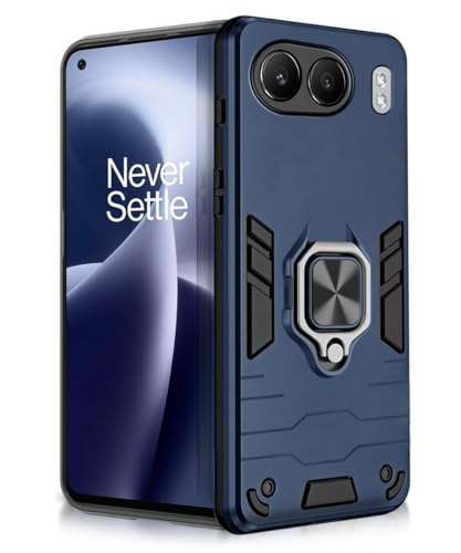 Image of WOW IMAGINE Shock Proof Back Case Mobile Cover for 1+ OnePlus Nord 4 5G | Back Cover Case (Tough Armor | Hybrid PC + TPU | Ring Holder & in-Built Kickstand | Blue)
