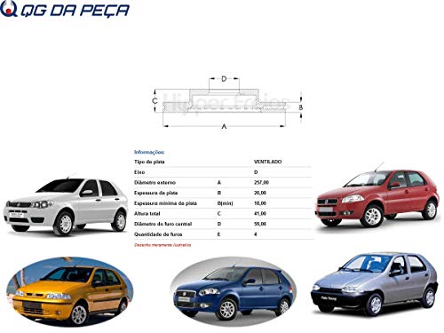 Disco de Freio Dianteiro Fiat Palio 1.8 ano 1999 a 2010