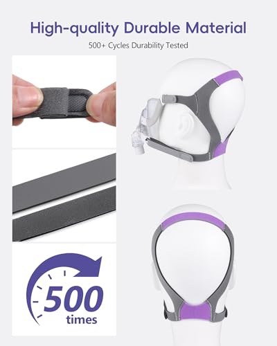Image of AirFit /AirTouch F20 Headgear with Clips for ResMed Full Face Masks,CPAP Replacement Headgear Strap, Comfortable & Adjustable - Purple,Medium,2 Pack
