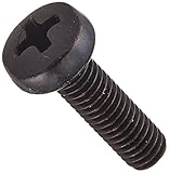 Steel Pan Head Machine Screw, Black Oxide Finish, Meets DIN 7985, #1 Phillips Drive, M3-0.5 Thread Size, 10 mm Length, Fully Threaded, Import (Pack of 100)