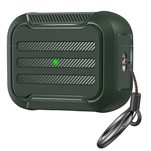 Image of Rugged Hard Shell Case Compatible with Airpods Pro 2 Case Cover, TPU+Aluminum Protective Cover Shockproof for Pro 2nd Gen Case (2022) (Midnight Green)