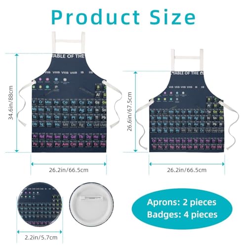 Tablier de serveuse pour le travail avec 4 broches pour ajustement facile