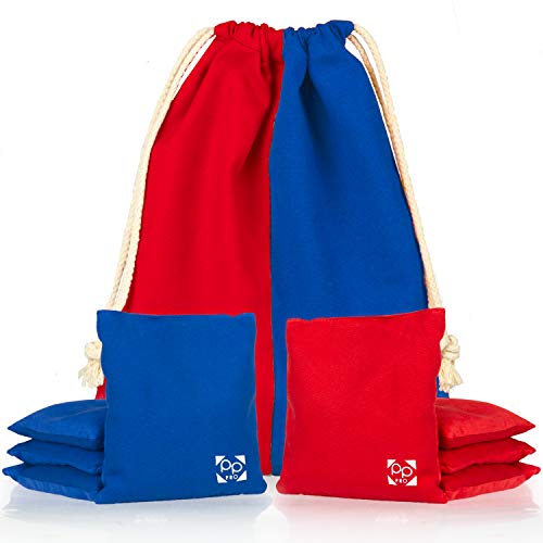 Professional Cornhole Bags – Set of 8 Regulation All Weather Double Sided – Sticky Side/Slick Side Bean Bags for Pro Corn Hole Game