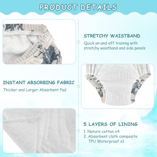 Image of Toddler Potty Training Underwear Cotton Absorbent Soft Baby Girl Boy Potty Training Pant 2t-5t