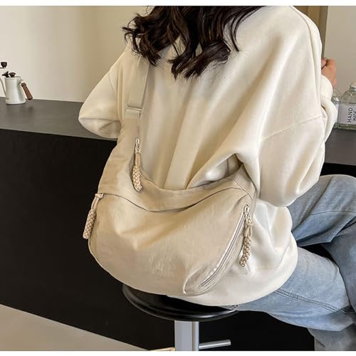 Crescent Shoulder Bag Nylon Crossbody Bag for Women Nylon Hobo Bags Slouchy Sling Purse Dumpling Bags4