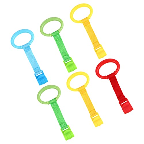 Abaodam Baby Stand up Rings 6pcs Crib Hanging Toys Toddler Activities Safe Learning Tool for Infants