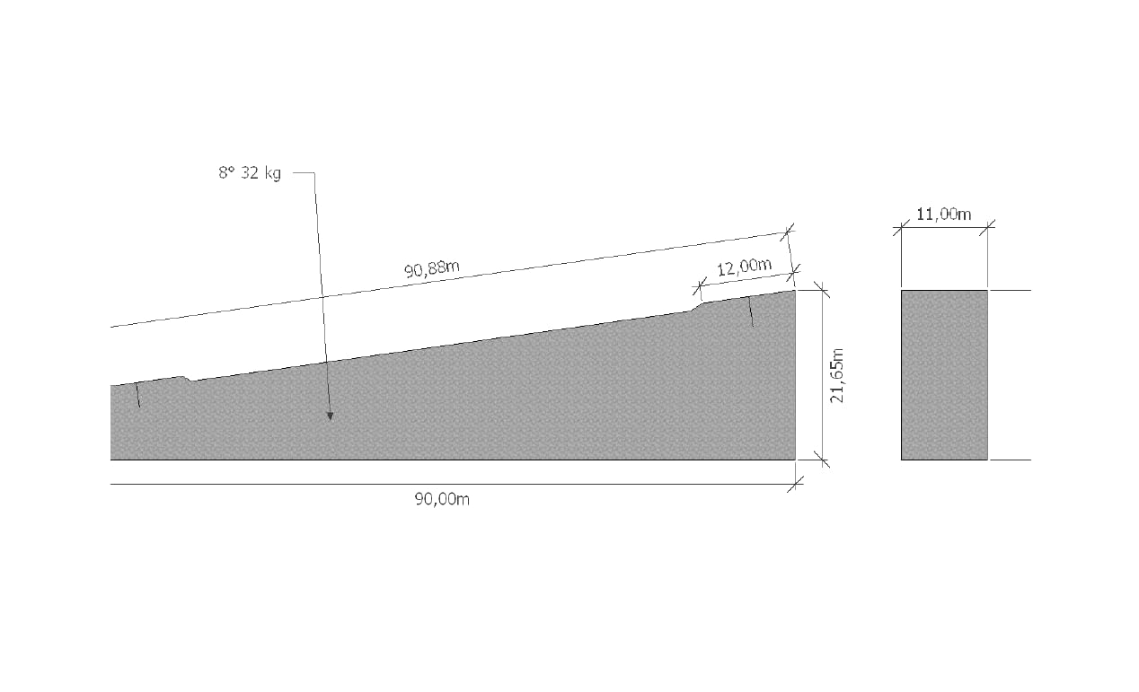 Zavorra 8° Blocchetto in cemento 32Kg per installazione pannello fotovoltaico su tetto piano