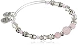 Alex and Ani Rose Quartz Beaded Rafaelian Silver Bangle Bracelet