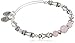 Alex and Ani Rose Quartz Beaded Rafaelian Silver Bangle Bracelet