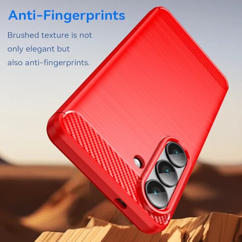 Coque carbone Samsung S26 rouge robuste ultra-résistante avec absorption optimale des chocs - 3