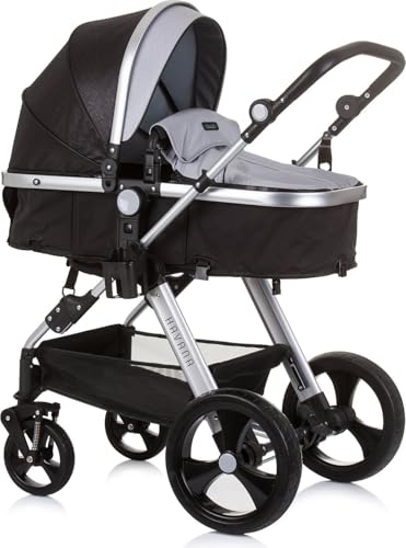 Chipolino HAVANA Carrito de bebé hasta 22 kg Obsidian Silver, convertible, ligero,fácil manejo, confort