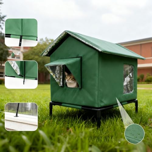 Abri d'hiver pour chat et refuge thermique extérieur imperméable