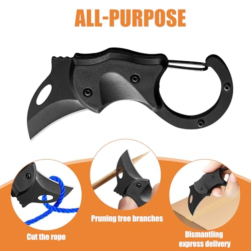 Makloee Small Stainless Steel Keychain, 2-in-1 Multi-Function Tool Portable Foldable Keyring Cool Carabiner Key Chain Pocket Keychain for Camping Hiking Fishing and Outdoor (1PC Black) 5 Makloee Small Stainless Steel Keychain, 2-in-1 Multi-Function Tool Portable Foldable Keyring Cool Carabiner Key Chain Pocket Keychain for Camping Hiking Fishing and Outdoor (1PC Black) - Image 5