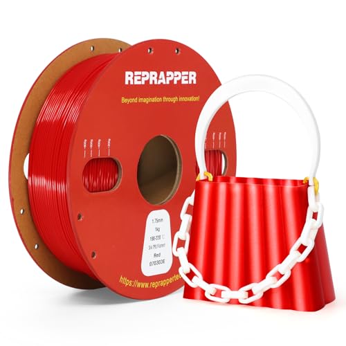 Image of Reprapper Silk TPU Filament, 95A Shore Hardness, 1kg TPU 1.75mm, Elastic 3D Printer Filament, Flexible & Soft Filament for 3D Printer (± 0.03mm) 2.2lb, Red