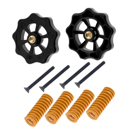 SOLUSTRE 3d Printer Bed Levelling Nut and Spring Kit Built-in Nut Plastic and Metal Easier Bed Levelling Compatible with