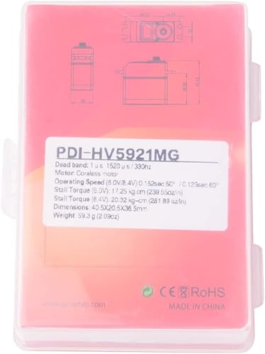 Miniatura 9 de JX Servo PDI-HV5921MG 44.1lbs Engranaje de metal de alta precisión de alto voltaje digital sin núcleo estándar para 18 110 RC Car Crawler Boat