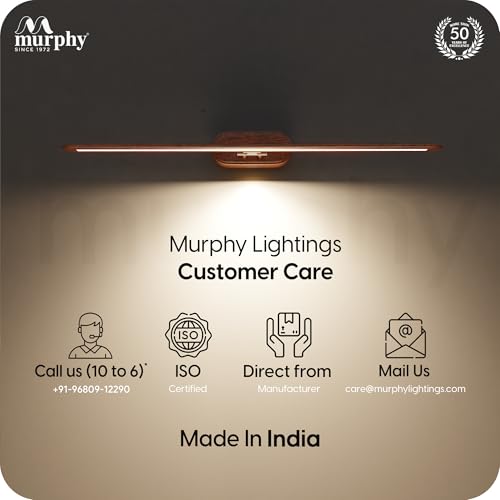 Image of Murphy 6W 3-in-1 Color Chnaging Wooden Finish LED Mirror Picture Wall Light,Bathroom Vanity Led Mirror Light with 2 Year Warranty (Cool White /Warm White /Natural White)-Pack of 1