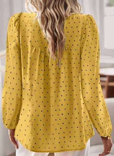 Image of Falechay Womens Tops Flowy Boho Dressy Casual Lace Cute Long Sleeve Shirts