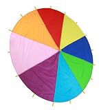 Julihai Regenbogen Fallschirm Spieltuch, Schwungtuch für, 6 M, for Outdoor Spiele und Gruppenaktivitäten (3 Meter / 9,8 Fuß)