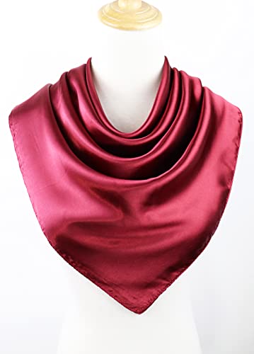 Image of Women's 35 inch Satin Square Silk Like Hair Scarves and Wraps Headscarf for Sleeping