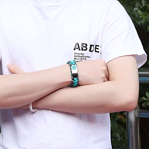 Paracord Medical Alert Bracelet for Men & Women | Stainless Steel Medical ID Bracelet with Black Side Release Buckles | 7 Size Types - 6.0/6.5/7.0/7.5/8.0/8.5/9.0 Inches3