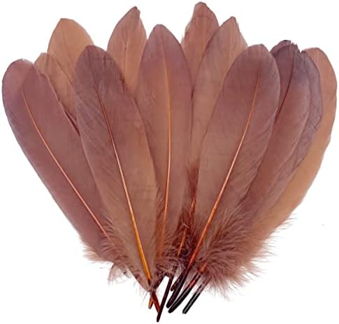 100pcs Brown Goose Feathers 6-8 Inch for Crafts Wedding Party Decorations Clothing Hats Accessories Dream Catchers Making