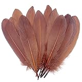 100pcs Brown Goose Feathers 6-8 Inch for Crafts Wedding Party Decorations Clothing Hats Accessories