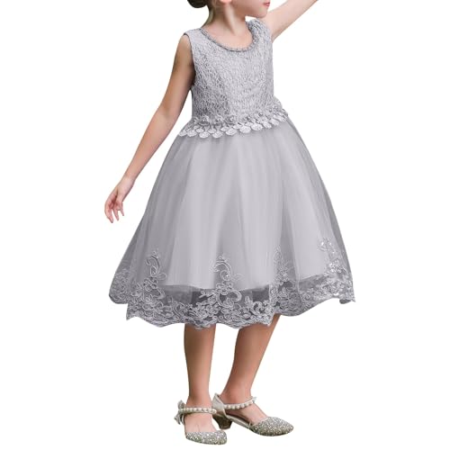 Robe longue de soirée en dentelle pour fillette demoiselle d'honneur et cortège