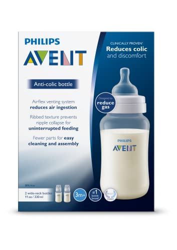 Philips Avent Anti-Colic Baby Bottle 11Oz, Clear, Pack Of 2, Scf406/24 #TOP1
