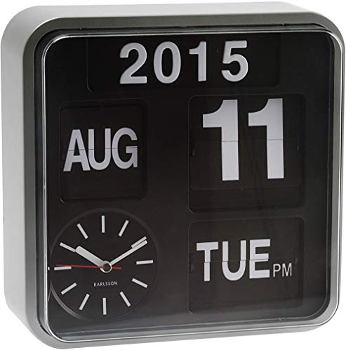 Miniatura 3 de Karlsson Reloj Pequeño Analogico De Pared Con Calendario, Plateado