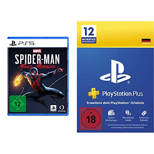 PlayStation Plus Mitgliedschaft | 12 Monate | deutsches Konto | PS5/PS4 Download Code + Marvel's Spider-Man: Miles Morales [PlayStation 5]