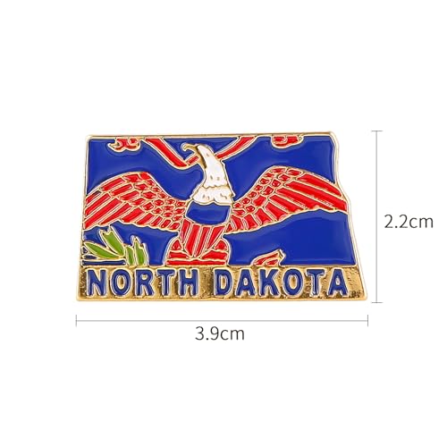 Image of State Shaped Map Lapel Metal Pin Enamel Brooch Keepsake Beautifully Designed for Backpack Hat