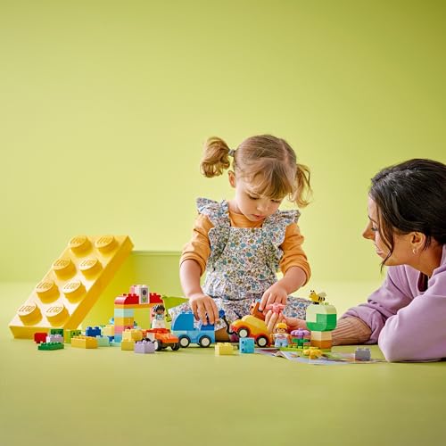 DUPLO Classic Scatola Mattoncini – Auto e Camion - Gioco Didattico per Bambini e Bambine da 1+ anni - Giocattolo Educativo con Mattoncini 1-2-3, 2 Figure e 3 Basi per Ruote - Idea regalo - 10439 - Lego - Immagine 1