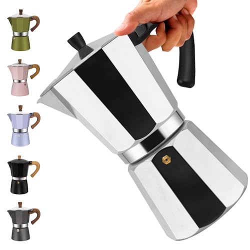 Vaolvpant 12 Cup Aluminum Moka Pot Classic Stovetop Espresso Coffee Maker 600ml 20oz Coffeemaker Percolator Mocha Pot Greca Coffee Maker Cafe Makers for Italian and Cuban Café Brewing Silver