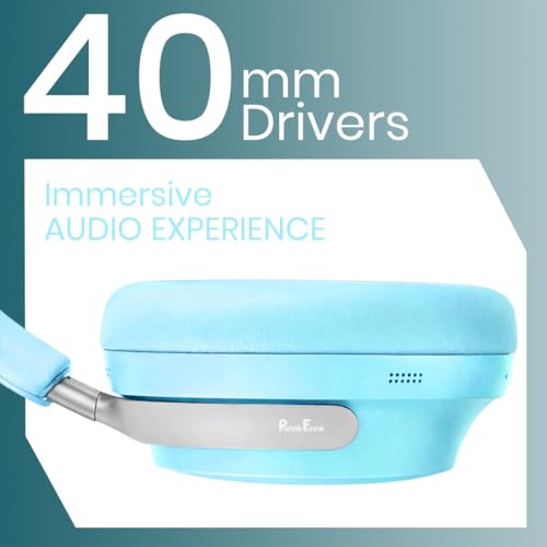 Image of PunnkFunnk Bass Over-Ear Bluetooth Wireless Headphones with Deep Bass, 40mm Drivers, Built-in Mic, Foldable Design, Soft Cushioned Ear Cups, AUX & TF Support for Music, Gaming & Calls (Blue)