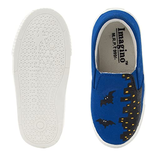 Buy Hopscotch Baby Boys Canvas Super Hero Print Slip On Shoes in Blue