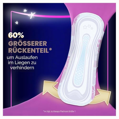 Always Platinum Damenbinde, Größe 4, Secure Night, 7 Binden mit Flügeln, reichlich fließende Nacht, Eco-Format, weich und flexibel… – Ansicht 5