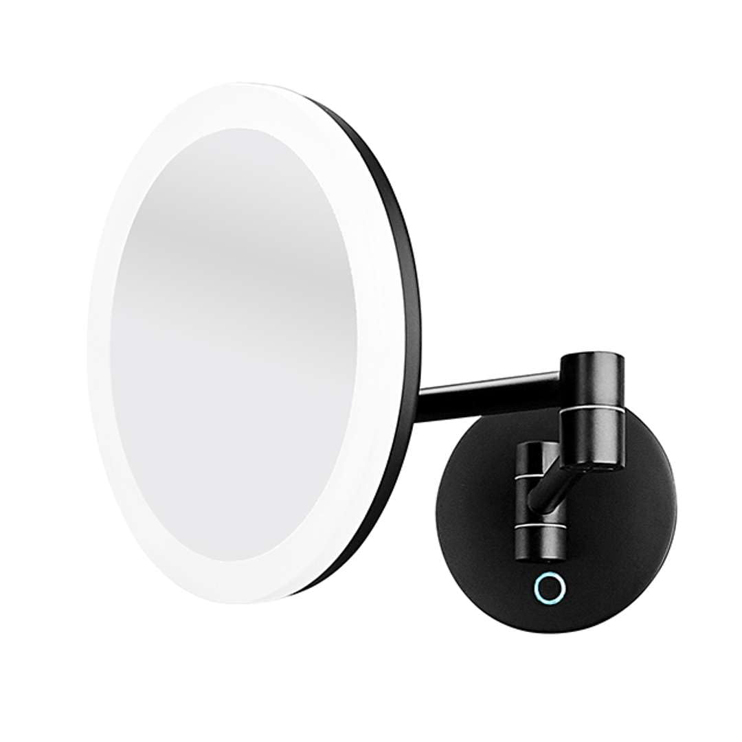 Nimco - Espejo de aumento con luz LED (sensor sensible al tacto, ideal como regalo para mujeres), color negro