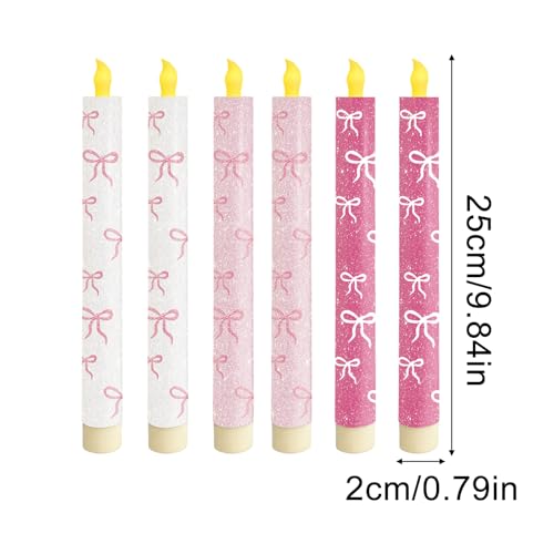 Velas sin llama LED de Navidad y cumpleaños para decoración del hogar a pilas 6 piezas 6