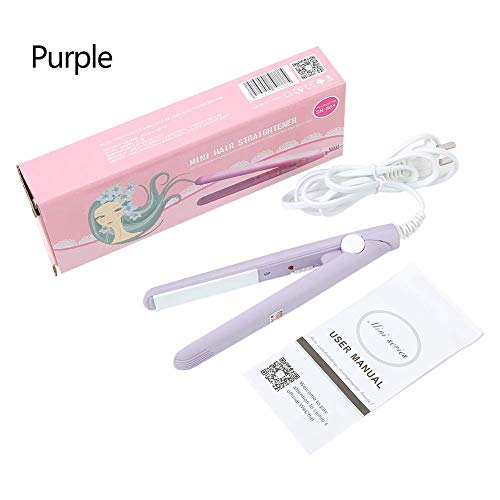 Mini plancha para cabello 2 en 1 portátil color púrpura miniatura 7
